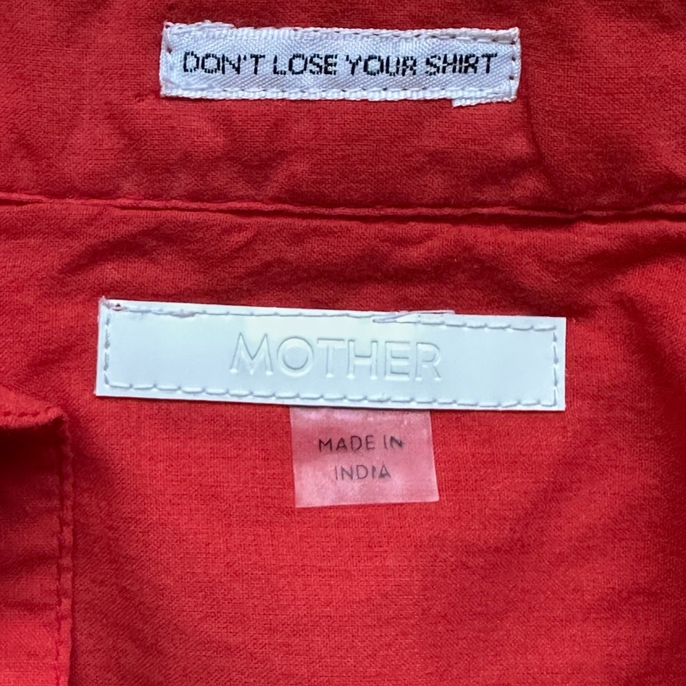 MOTHER. Women's orangey red Embroidered shirt.
Runs generous. Texture ! - Picture 11 of 14